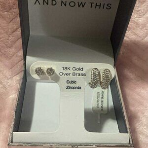 18k Gold over brass cubic zirconia